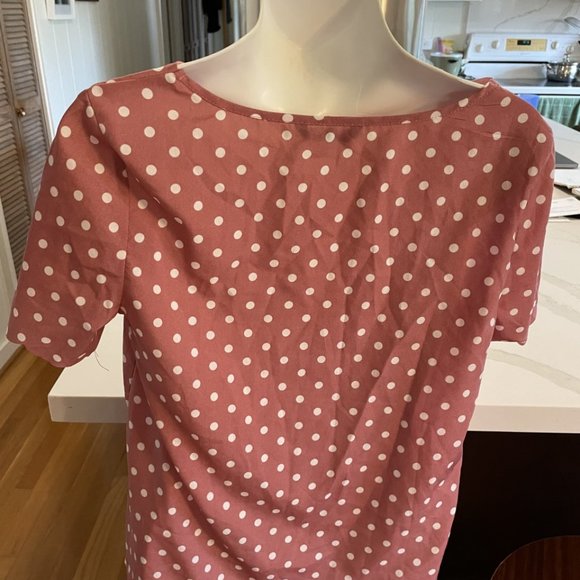 Shein polka dot blouse with scallop hem and neckline - unlined, Size Small, - Picture 4 of 4
